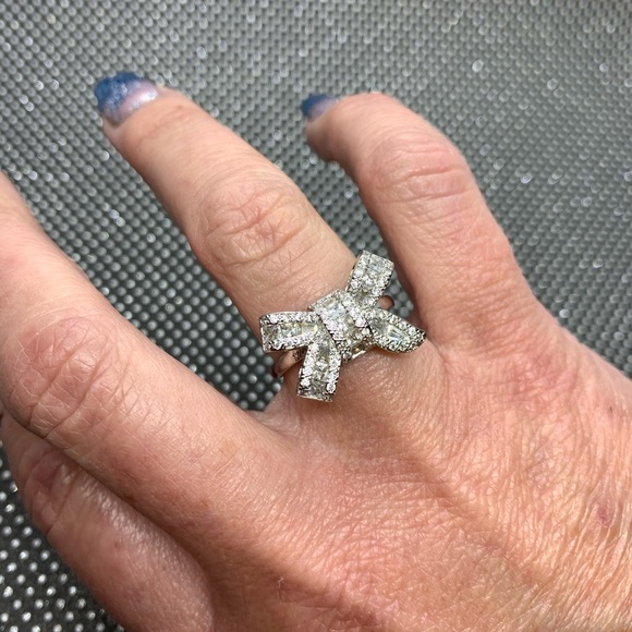 Big Bow Knot Stackable Ring Micro Pave CZ - Picture 2 of 7
